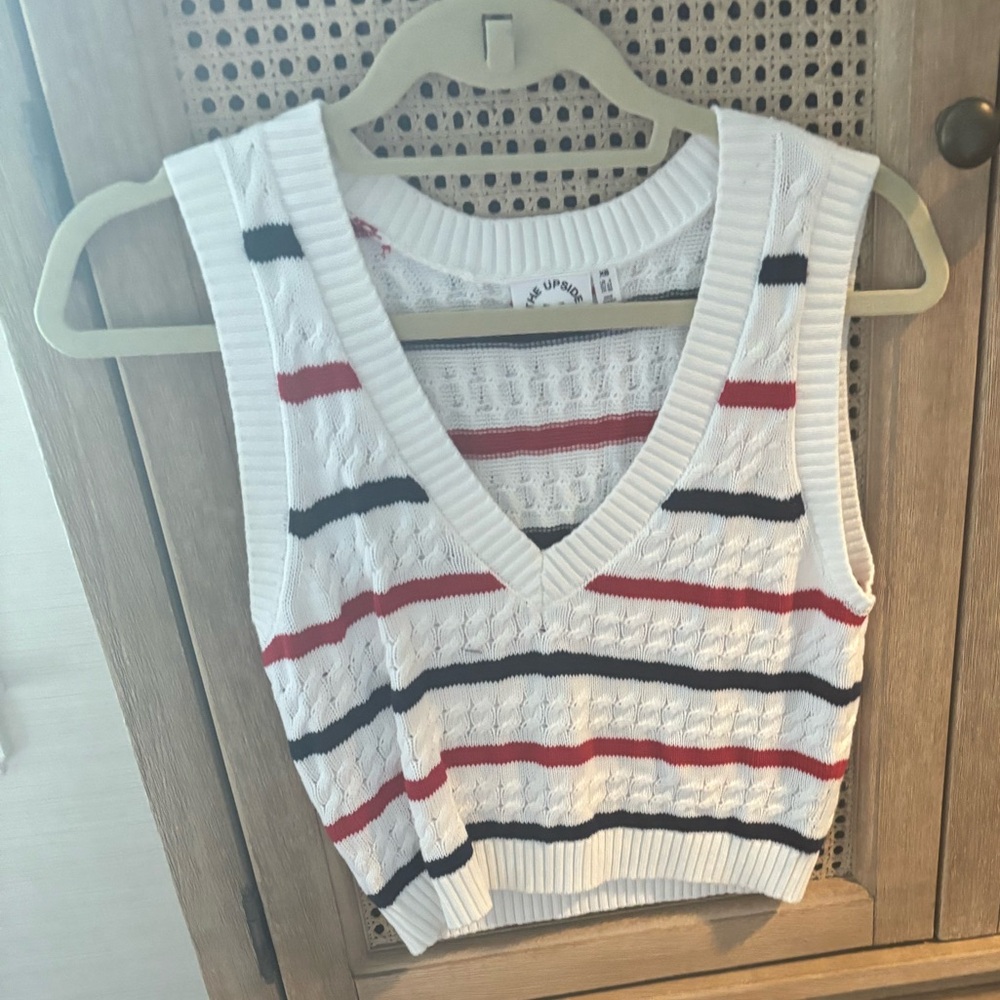 The Upside V-Neck Striped Sweater Vest